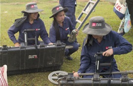 UCT6, the all-female UXO clearance team working for the Mines Advisory Group (Mag)