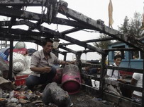 Fishing boat which was attacked and damaged by a Chinese naval vessel 