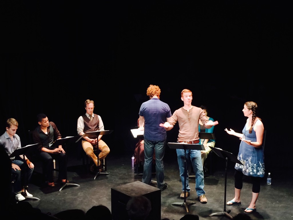 Actors stage-reading SOUND at the Playwright Foundation Festival, San Francisco