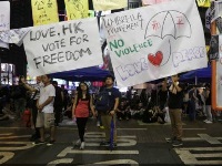 Hong Kong protesters for democracy