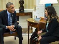 President Barack Obama and Nina Pham