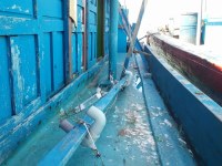 Damaged Vietnamese fishing boat