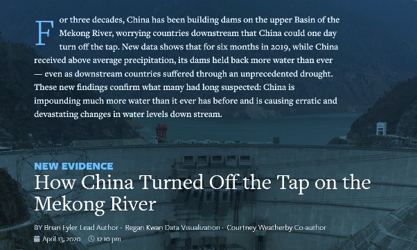 China preventing water flow