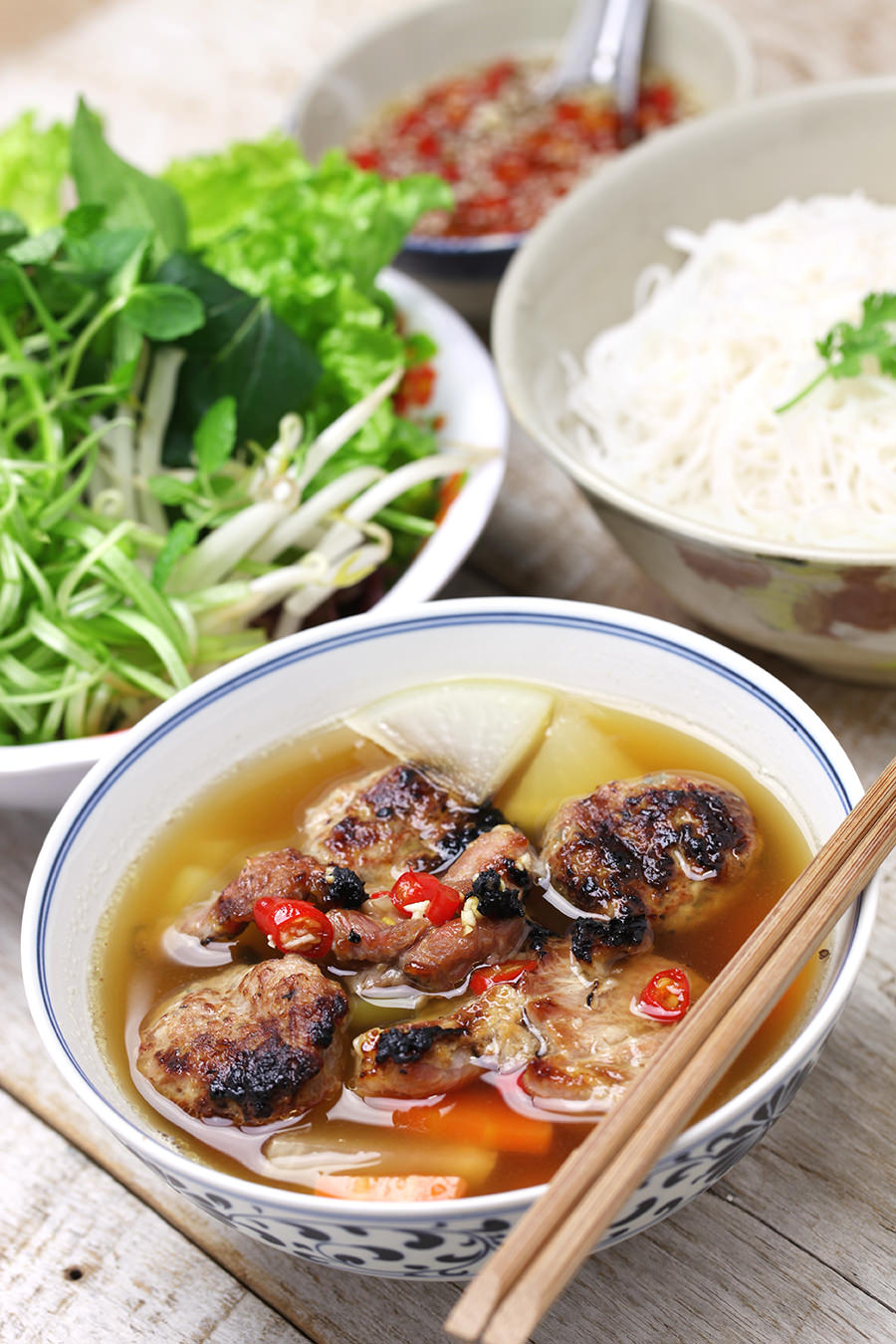 Hanoi Style Vermicelli with Grilled Pork