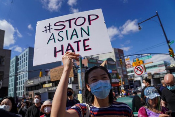 Stop Asian Hate demonstrators