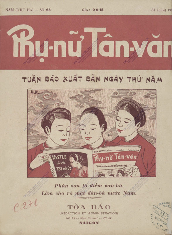 Cover of Vietnamese newspaper Phụ Nữ Tân Vă.